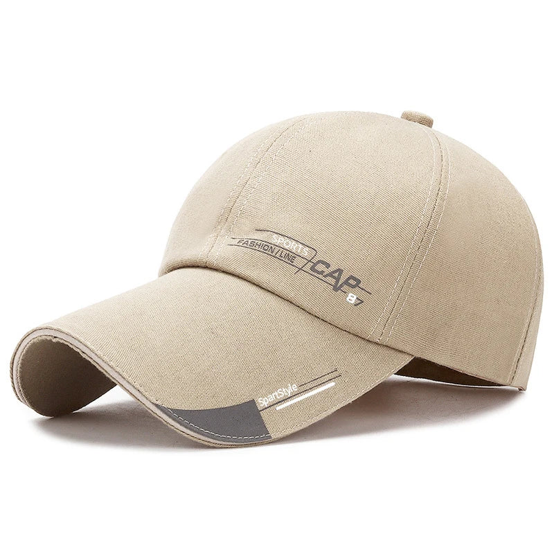 2024 Sports Baseball Cap Summer Long Visor Brim Shade Sun Hats Mens Snapback Hats Peaked Cap Outdoor Baseball Cap Bone Gorras