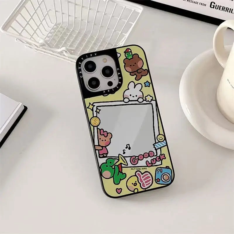 Garden Big Frog Mirror Apple 16 Pro Max Cartoon Phone Case