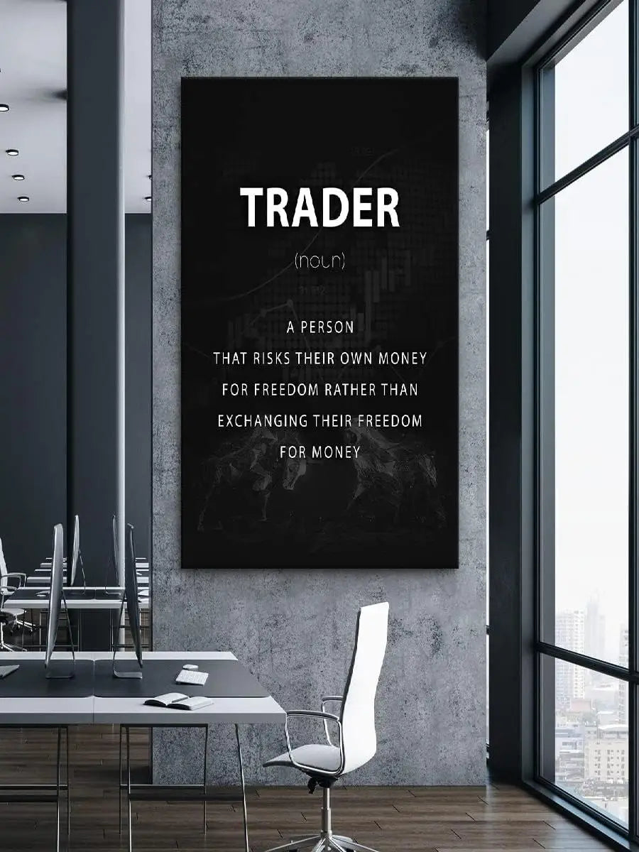 NATVVA Motivational Wall Art Money Forex Trade Stock Market Canvas Print Poster Trader Office Wall Decor Inspirational Artwor