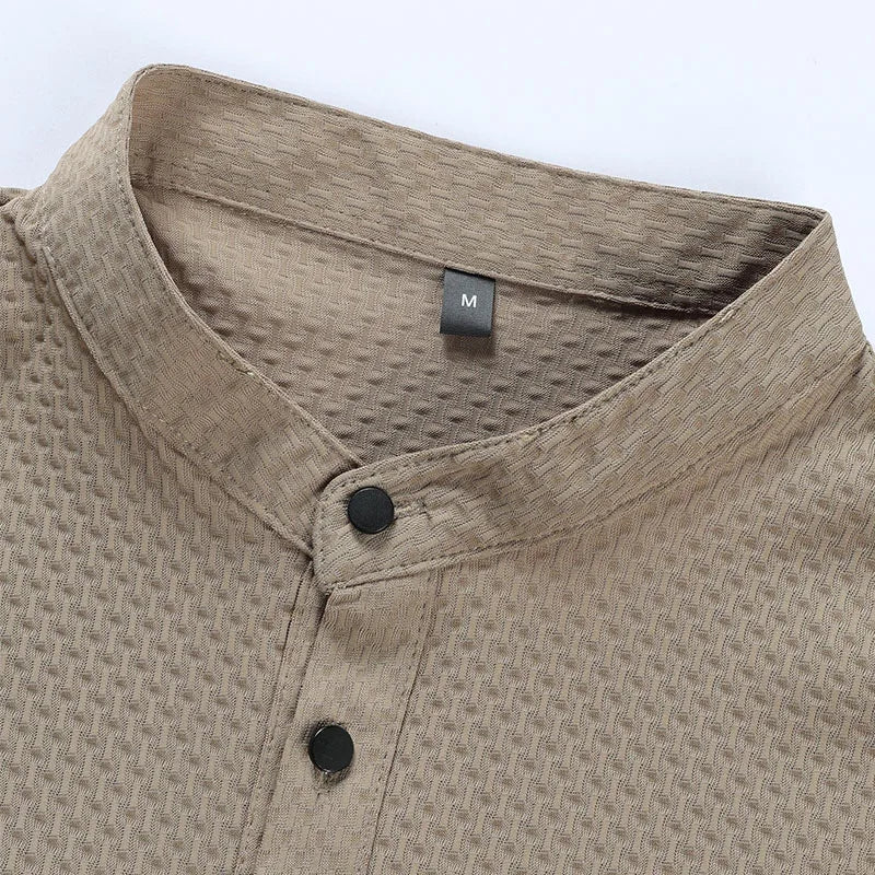New Men's Business Casual Short Sleeved Bone Flower Solid Color POLO Shirt Fashion Breathable Comfortable Summer Versatile Top