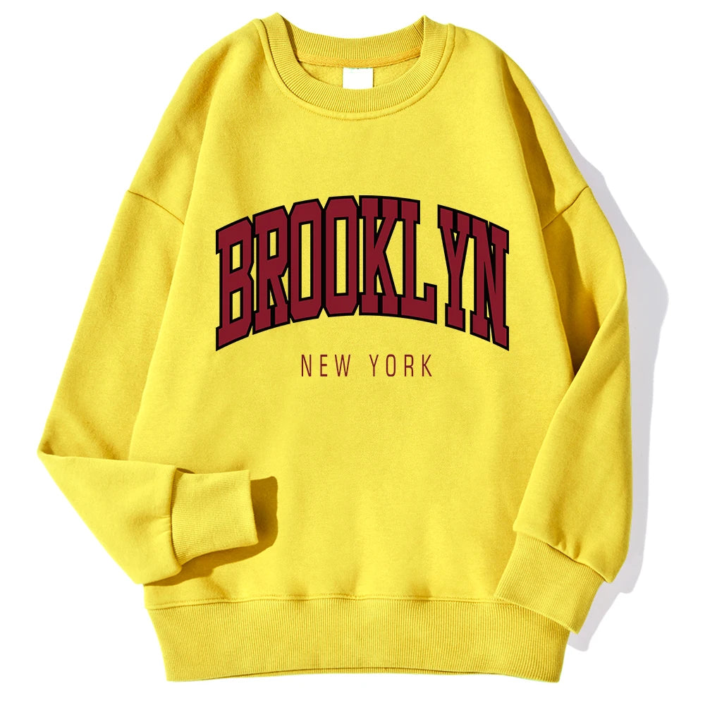 Brooklyn New Work Printed Hoodies Women Cotton Colorful Clothes Basic Trend Hooded Tops Be Durable Harajuku Hoodie Womens