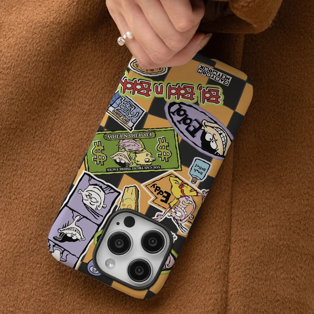 Cartoon E-Eddy Sticker Phone Case Phone Case Film shell For iPhone 16 15 14 13 12 11 Pro Max Plus