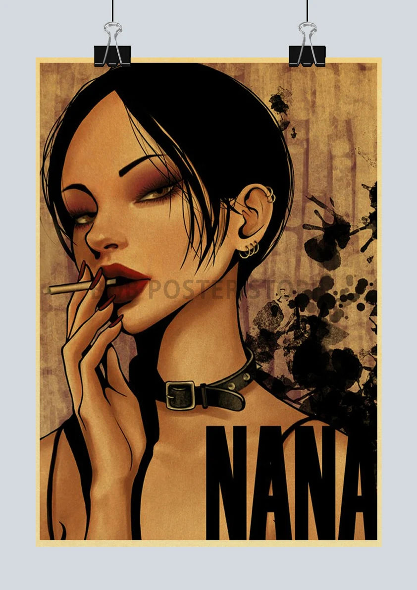 Japan Anime NANA Posters Retro Kraft Paper Sticker Poster 2021 Arrivals Bar Cafe Decor Nostalgia Gift Funny Prints Wall Painting