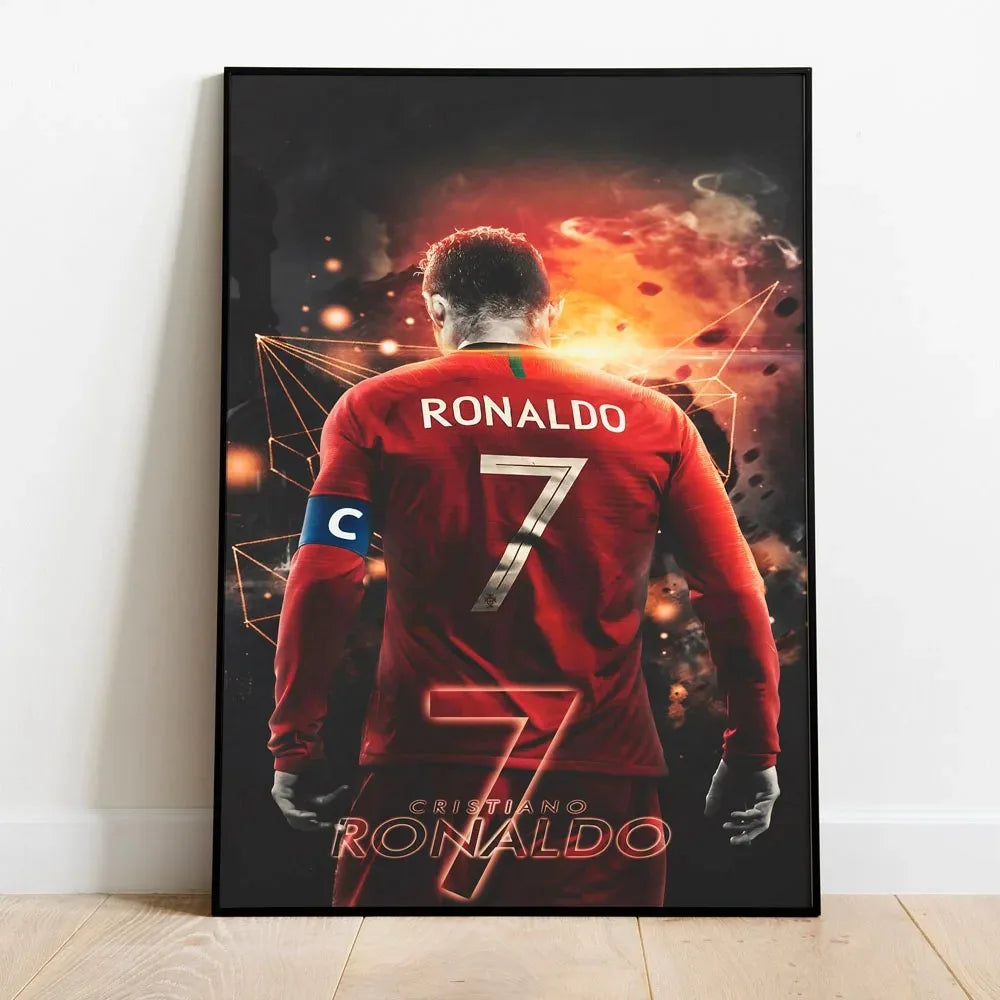 Portugal Super Football Star C-CR7 Poster Prints Motivational Quotes Canvas Painting Soccer Fans Room Decor No Frame