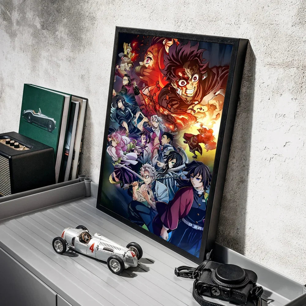 Anime Demon Slayer Canvas Poster Tanjirou Nezuko Kyoujurou Home Wall Art Painting Prints Pictures Kids Bedroom Decor Mural Gifts