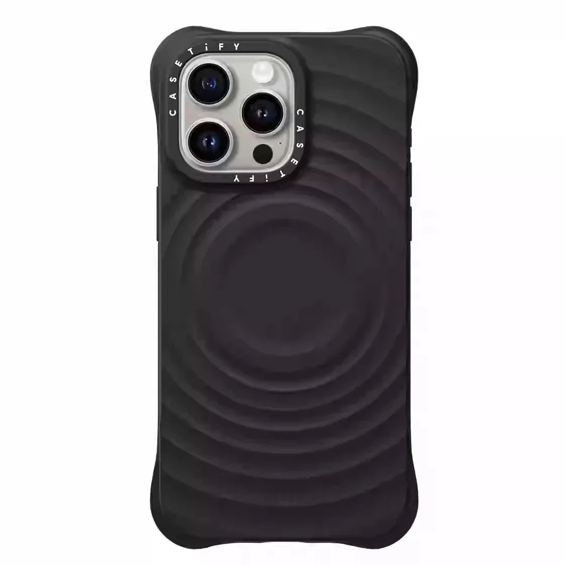 Ripple Silicone Engraved Letters Magnetic Phone Case Simple Stylish Anti-drop Protective Case for IPhone 16 Pro Max Accessories