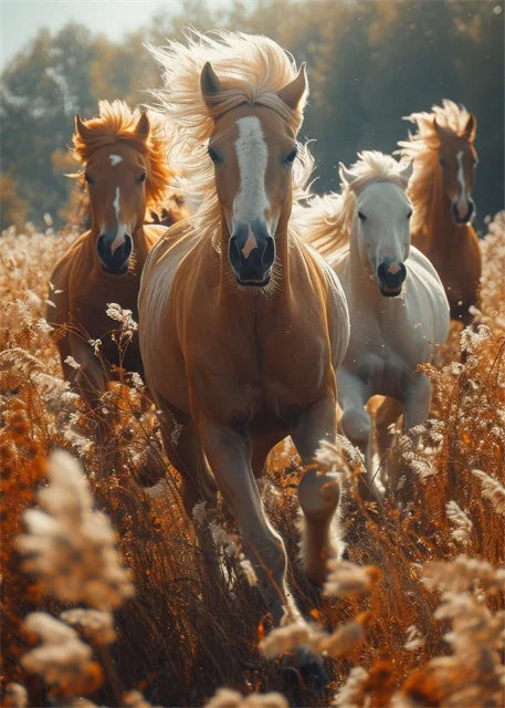Horse Wall Art Posters Horse Running Canvas Art Print Painting Beautiful Horses Pictures for Modern Home Living Room Decoration