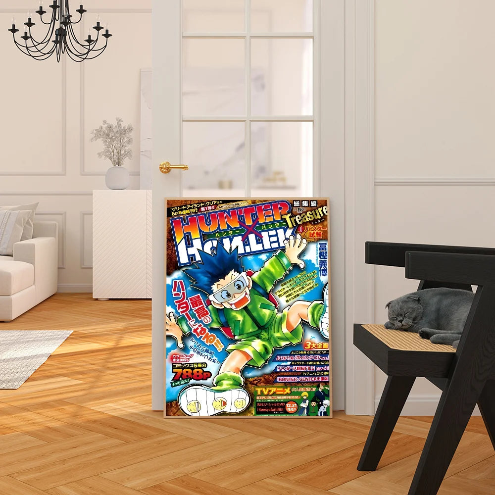 Anime Hunter X Hunter Classic Movie Posters Fancy Wall Sticker for Living Room Bar Decoration Room Wall Decor