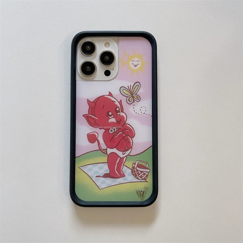 Wildflower 3D Little Angel Devil Phone Case for iPhone 16 15 14 13 12 Pro Max Plus 16pro 15pro WF Fawn Precious Pony Cute Cover