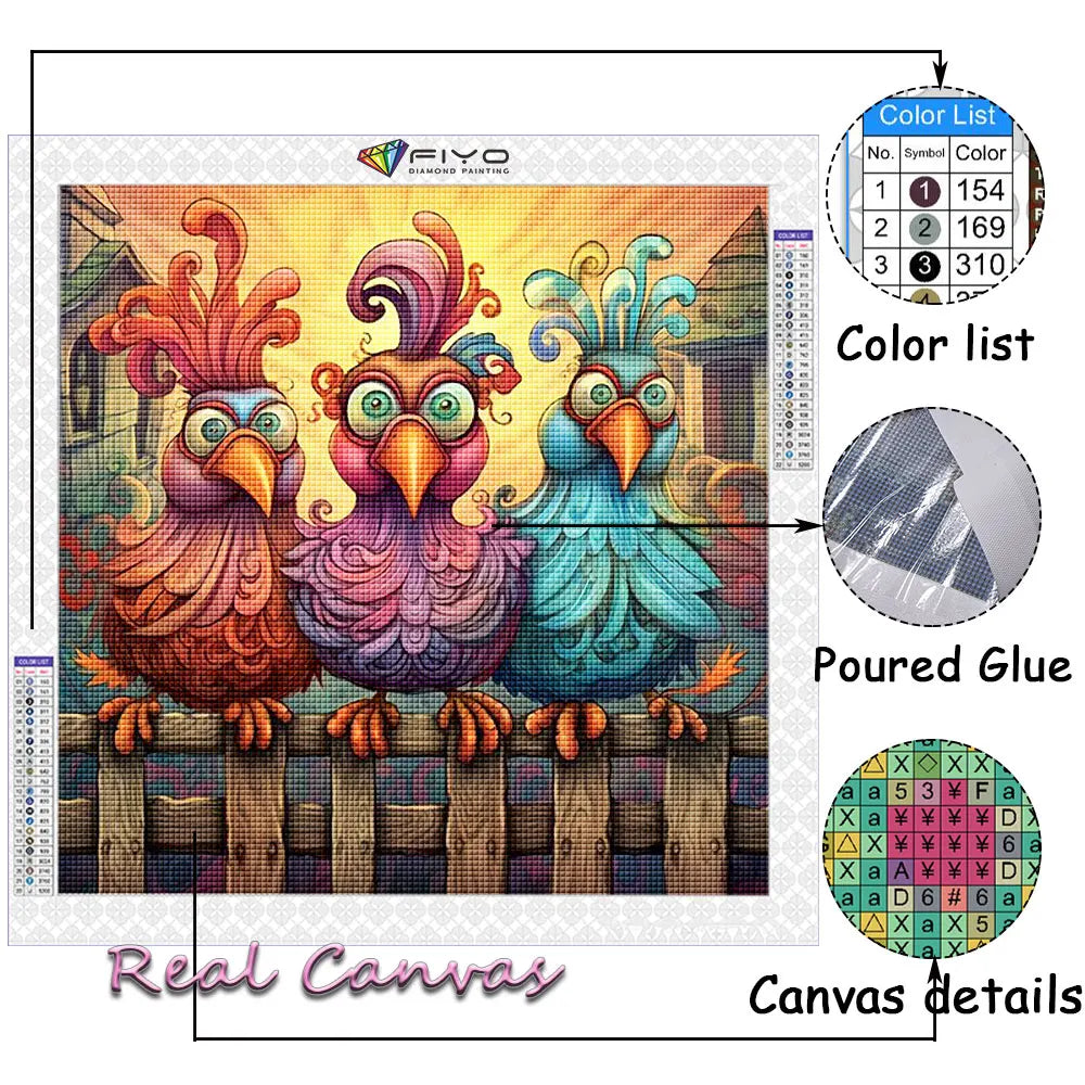 Animal Diamond Mosaic New Arrival 2024 Diamond Painting Picture Of Rhinestones Rooster Cross Stitch Kits Home Decor