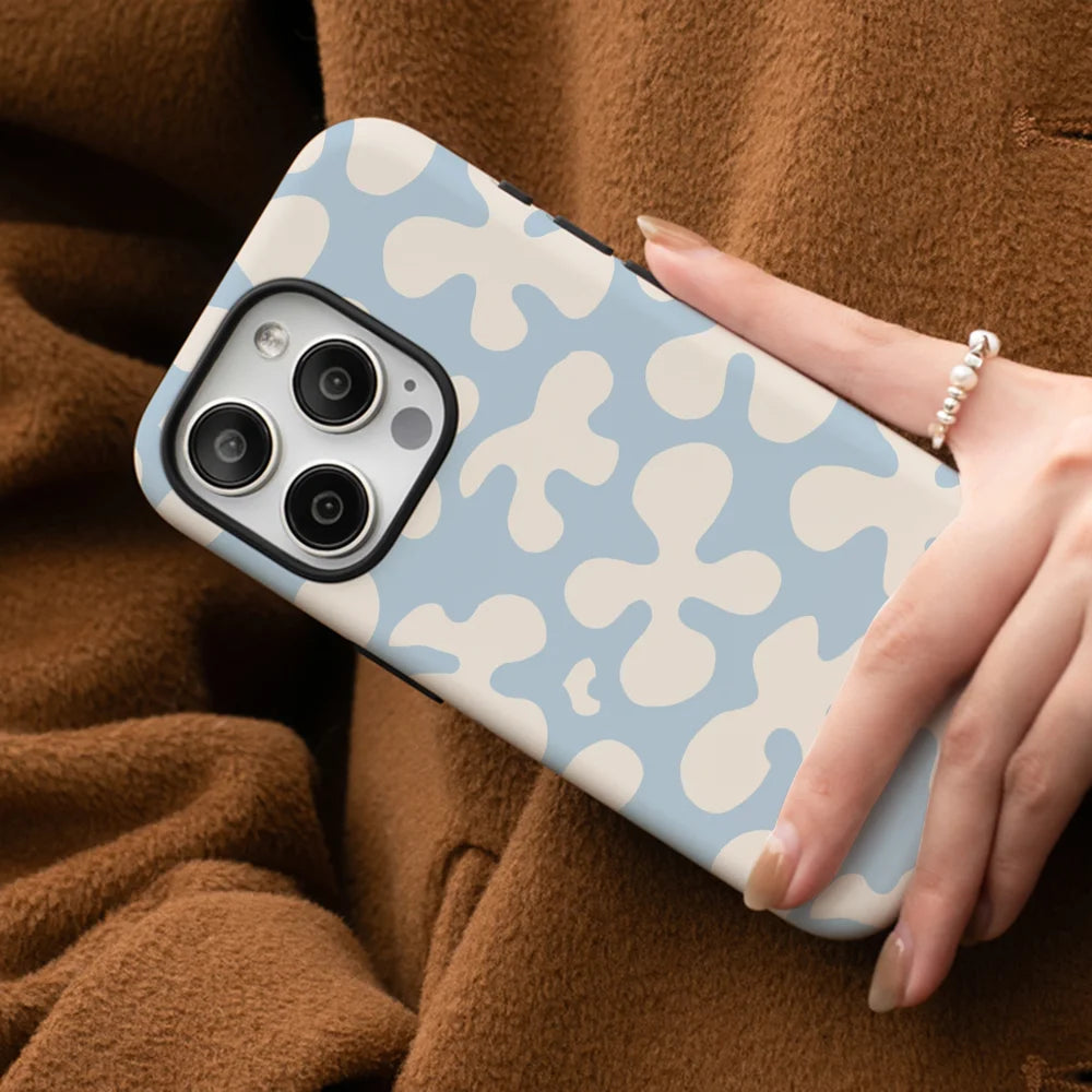 BabyBlue Cream Abstract Softness Phone Case Phone Case Film shell For iPhone 16 15 14 13 12 11 Pro Max Plus