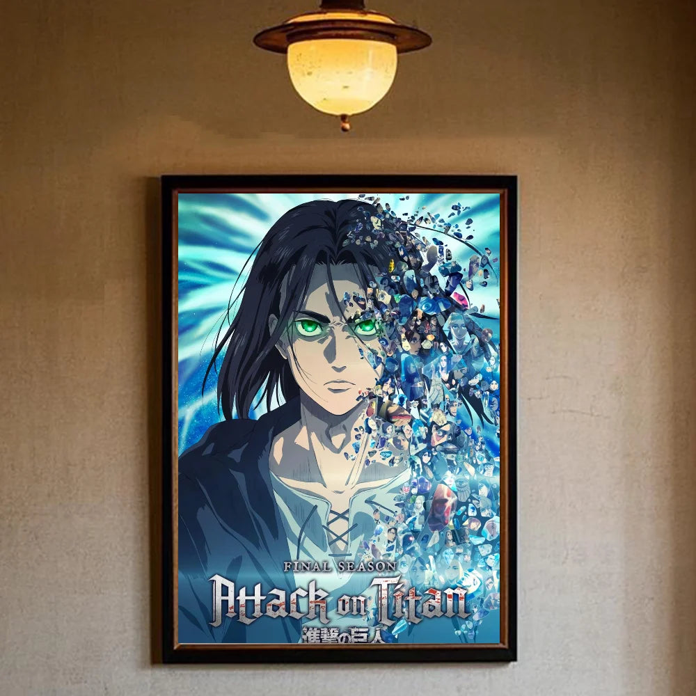 A-Attack on Titan Poster art sticky wall waterproof home living room bedroom bar aesthetic decoration