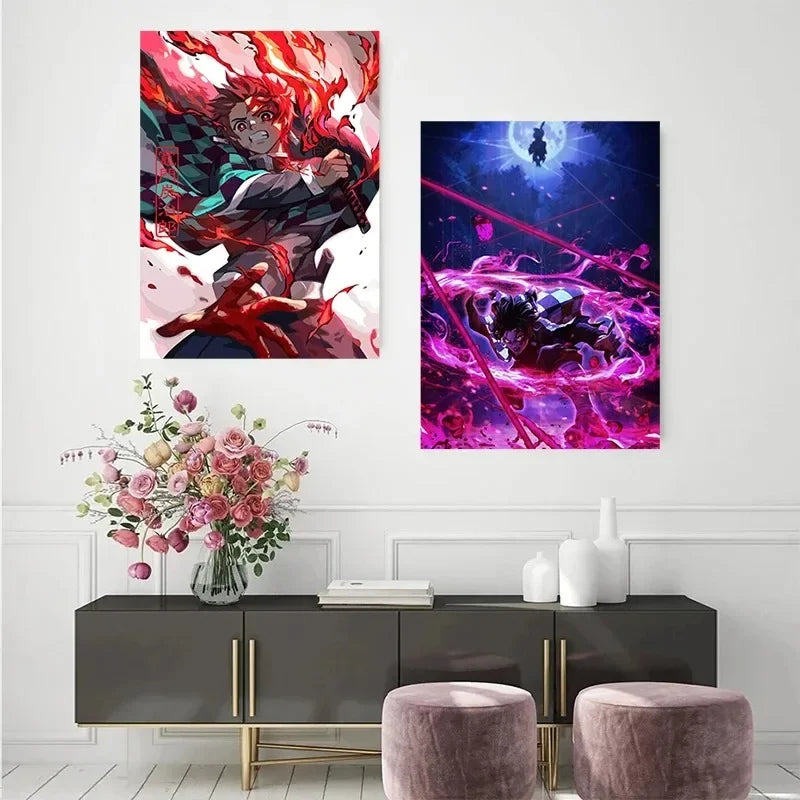 Classic Pop Anime Demon Slayer Kyojuro Rengoku Art Poster Canvas Painting Wall Prints Picture for Living Room Modern Home Decor