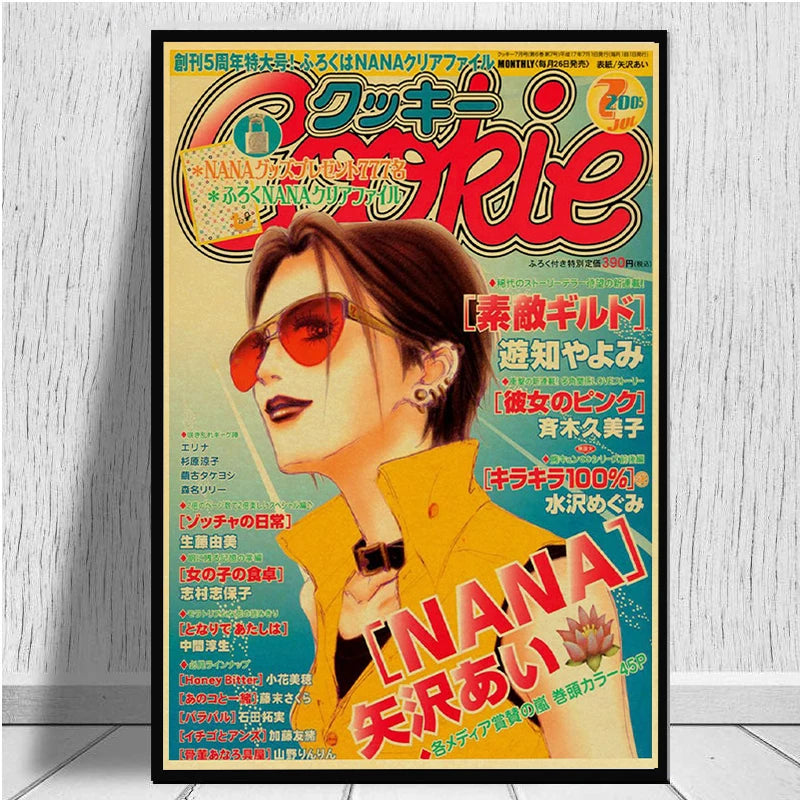 Hot Anime Posters NANA Retro Kraft Paper Sticker Poste 2021 Arrivals Bar Cafe Decor Nostalgia Gift Funny Prints Wall Paintings