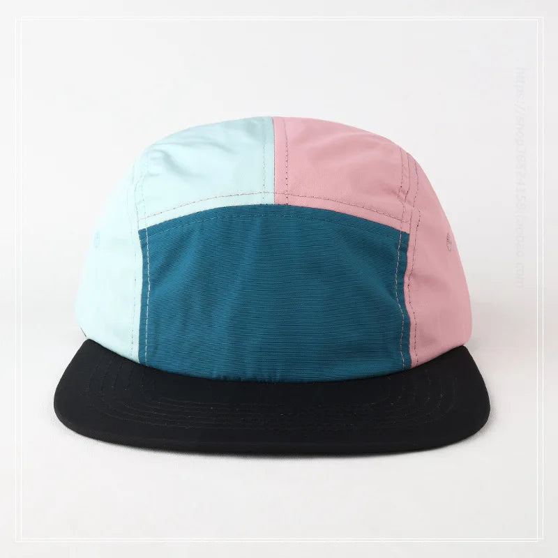 Customized Logo Color Matching Five-panel Waterproof Quick-drying Hat Outdoor Sunshade Unisex Adjustable Flat Edge Baseball Cap