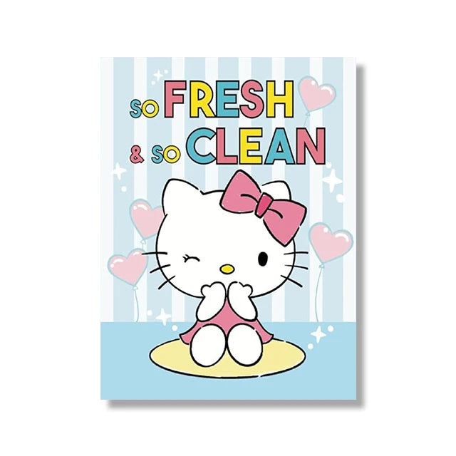MINISO Cartoon Poster Sanrio Kuromi Hello Kitty Canvas Wall Art Print Mural Home Decoration Birthday Christmas Gift