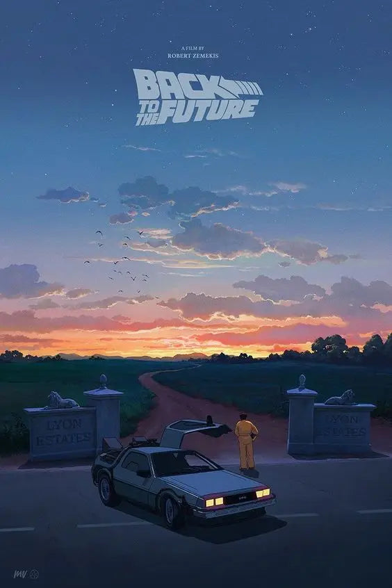 Back To The Future Car Canvas Art Print Retro Movie Wall Decor for Living Room Home Decor Poster