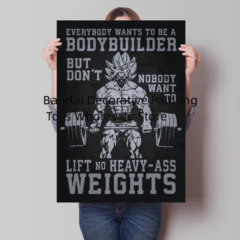 Bandai Classic Anime Goku Vegeta Dragon Ball Mural Cartoon Home Decor Living Room HD Poster Painting Christmas Gift for Children
