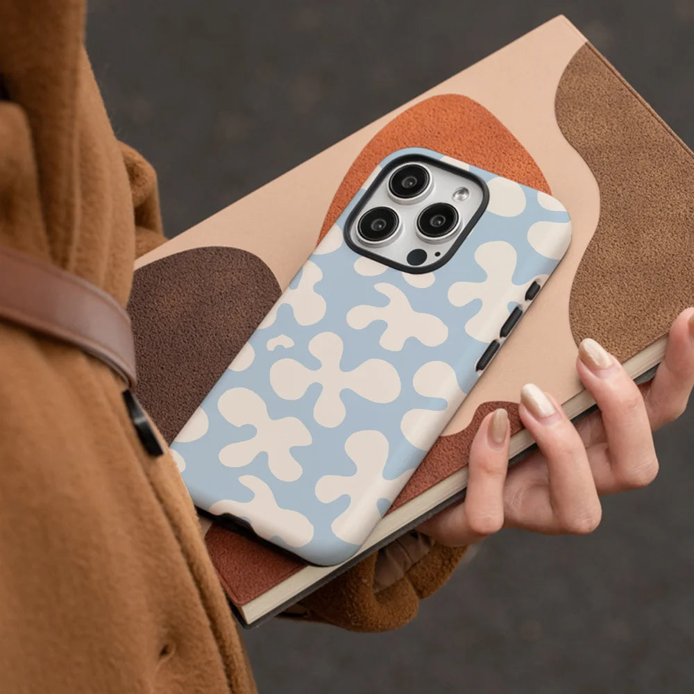 BabyBlue Cream Abstract Softness Phone Case Phone Case Film shell For iPhone 16 15 14 13 12 11 Pro Max Plus