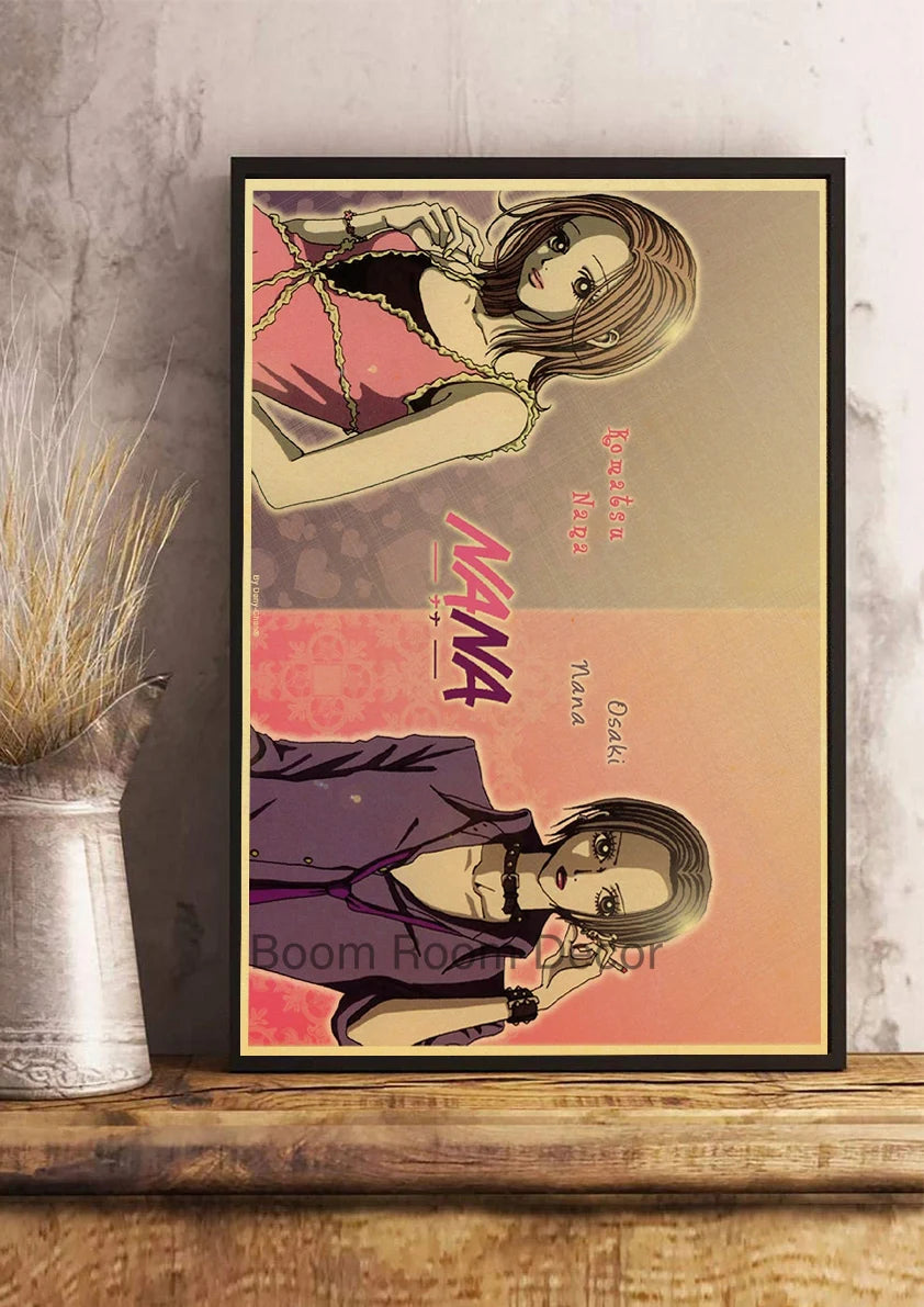 Hot Anime Posters NANA Retro Kraft Paper Sticker Poste 2021 Arrivals Bar Cafe Decor Nostalgia Gift Funny Prints Wall Paintings