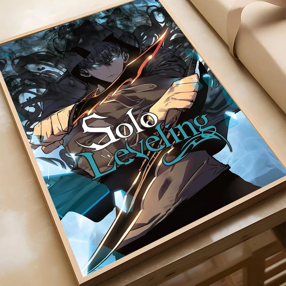 1pc S-Solo L-Leveling Poster Self-adhesive Art Waterproof Paper Sticker Coffee House Bar Room Wall Decor