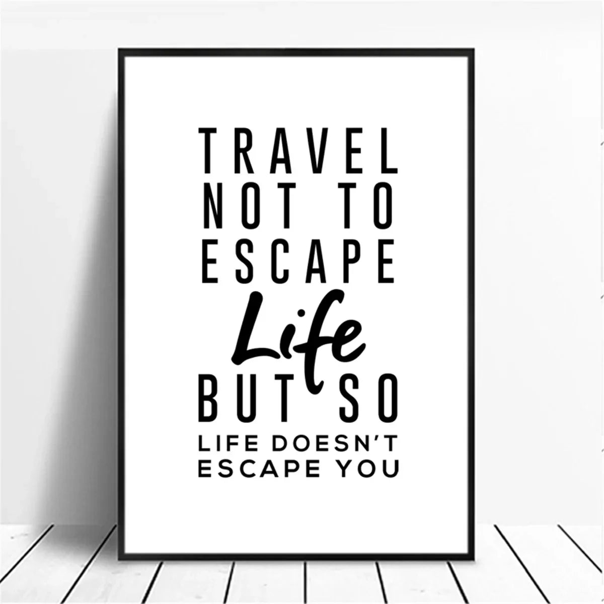 Canvas Painting Positive Energy Phrases Motivational Words Quote Poster Black and White Minimalist Wall Art Pictures Home Decor