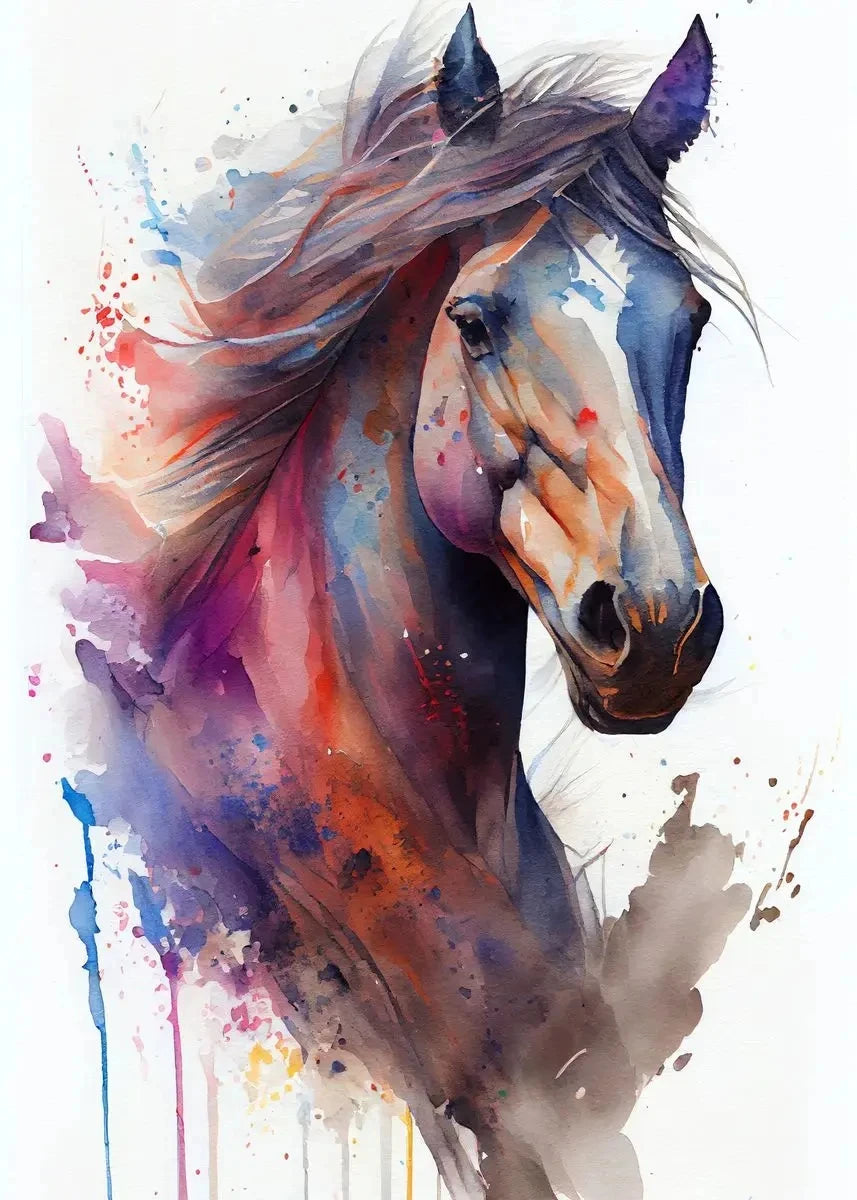 Classic Animal Running Horse Sunset Landscape Art Poster Canvas Painting Wall Prints Picture for Living Room Home Decor
