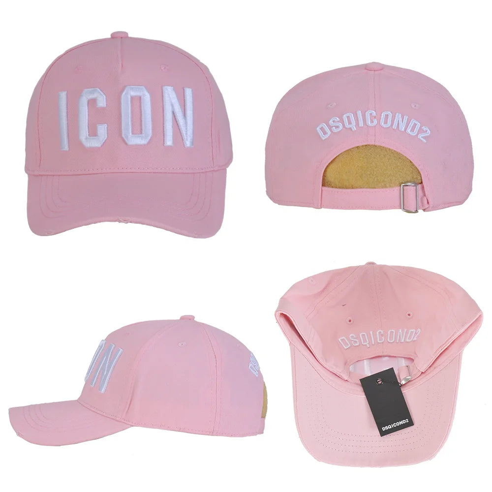 DSQICOND2 Brand 100% Cotton Baseball Caps ICON Letters High Quality Cap Men Women Customer Design Hat Black Cap Dad Hats