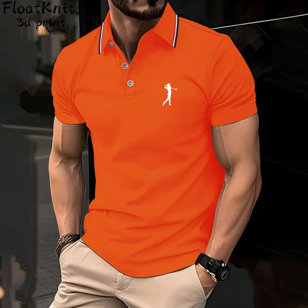 Fashion Minimalist Printed Mens Polo Shirts Short Sleeve Tee Men's Clothing Casual Simple T-Shirts for Men New in Tops & Tees