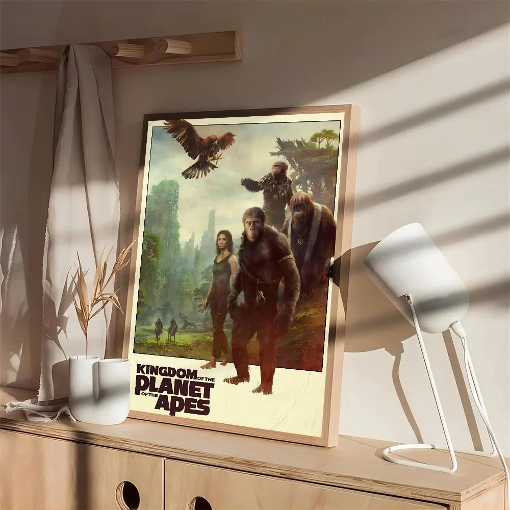 1PC Cool Movie Kingdom Of The Planet Of The Apes Poster Self-adhesive Postera Painting Print Aesthetic Pictures Home Room Decor