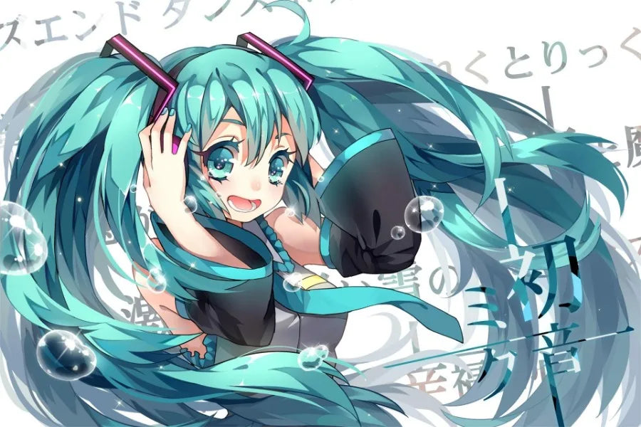 H-Hatsune Anime Miku-Poster Cartoon beautiful girl Anime Canvas Print Poster Poster Wall Art Decoration For Home Room Decoration