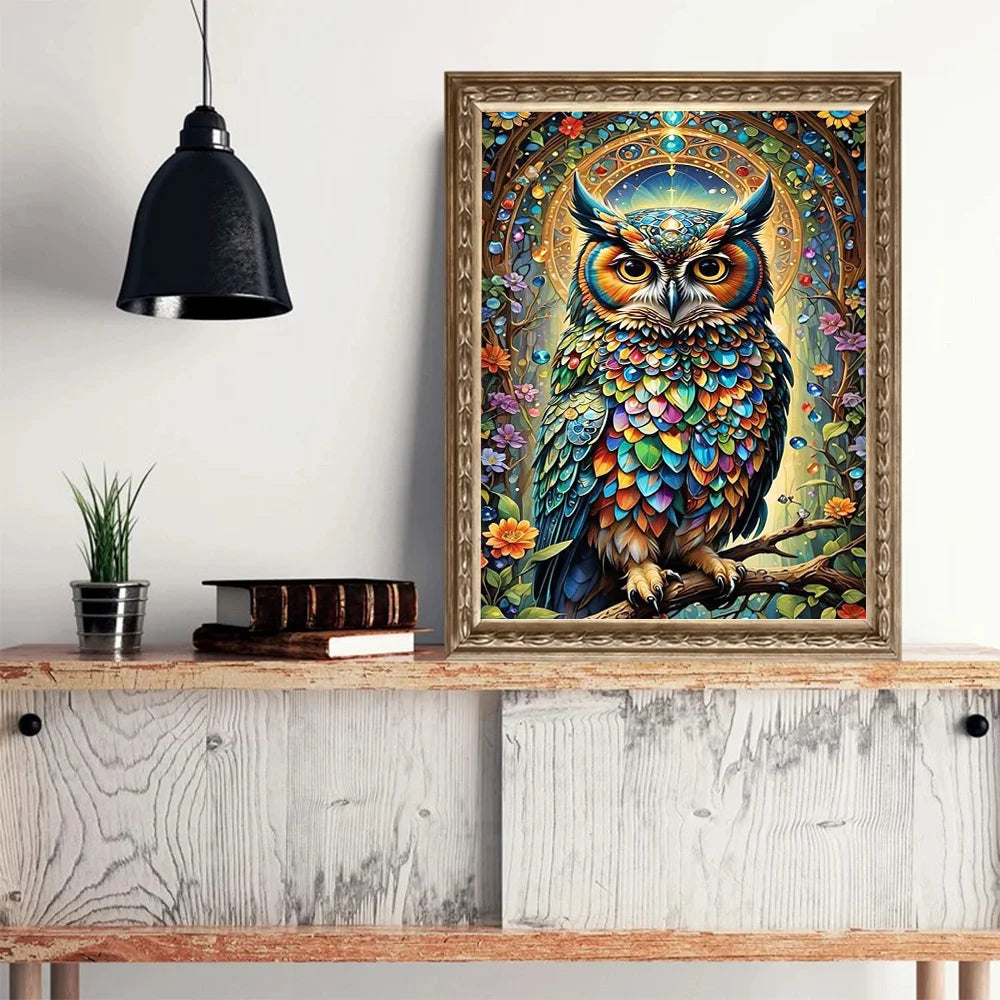 Momoart New Arrival Diamond Mosaic Owl Painting Bird Animal Kit Needlework Full Square Round Embroidery Handicraft