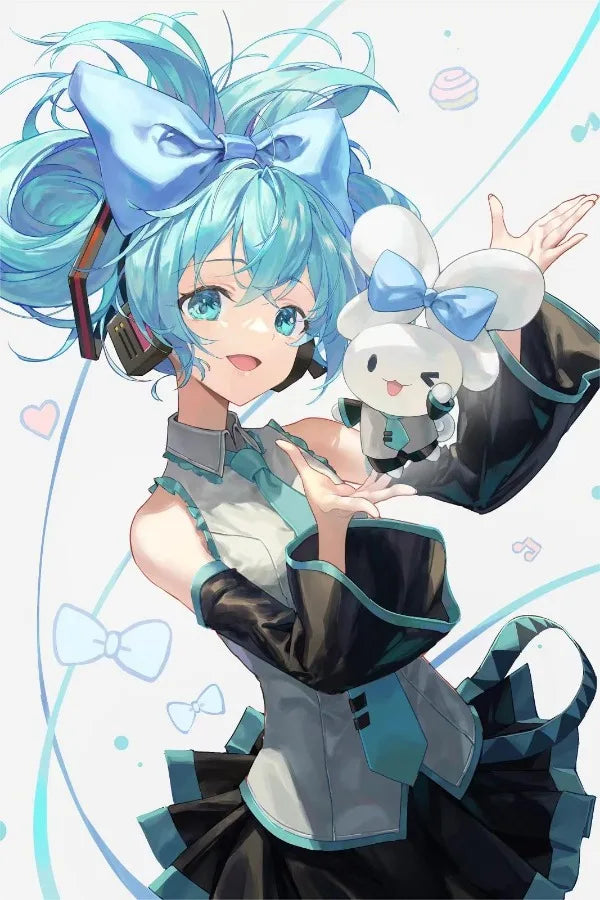 H-Hatsune Anime Miku-Poster Cartoon beautiful girl Anime Canvas Print Poster Poster Wall Art Decoration For Home Room Decoration