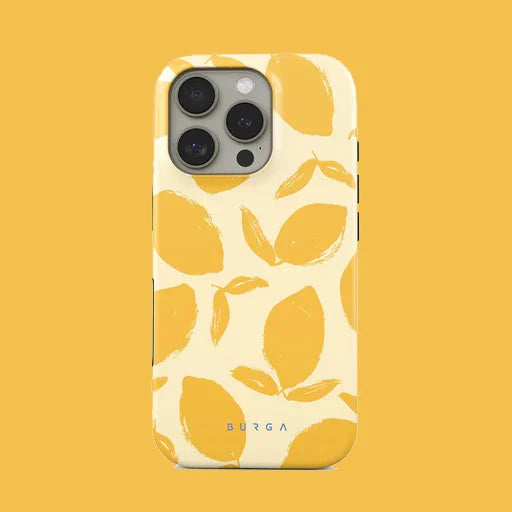 Lemon Pattern BURGA Phone Case for iPhone 16 15 14 13 12 11 X XS XR XSMAX 7 8 Pro Max Plus Luxury Double-layer Back Cover