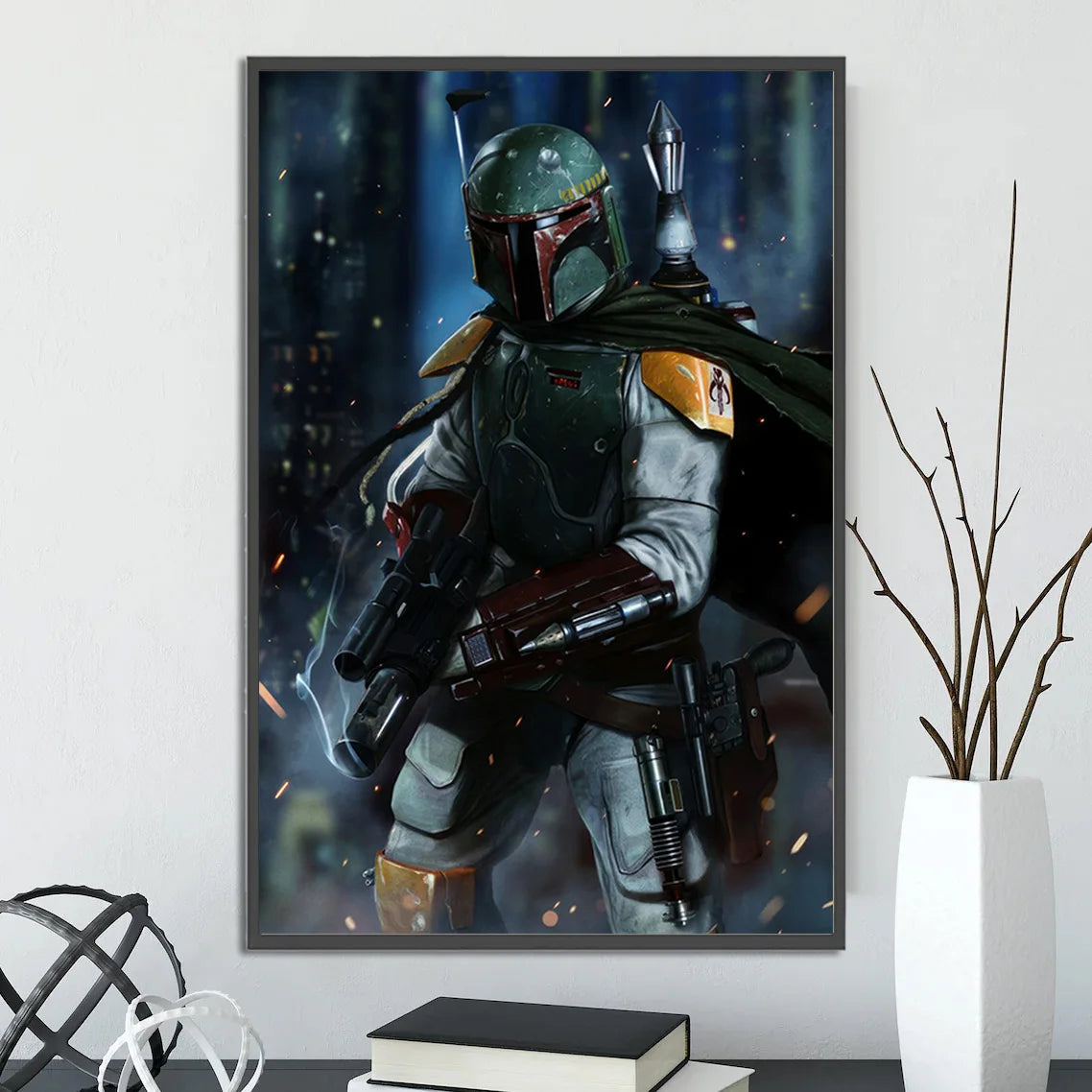 Star Wars Mandalorian Self-adhesive Poster Figures Home Decoration Painting Wall Art Computer Room Decor Kid Gift Yoda Wallpaper