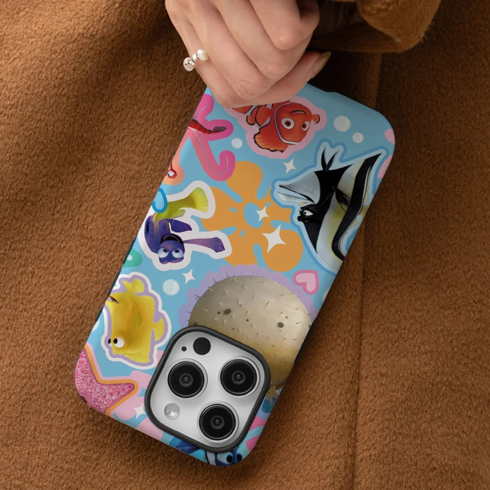 F-Finding N-Nemo Rainbow Sticker Phone Case Phone Case Film shell For iPhone 16 15 14 13 12 11 Pro Max Plus