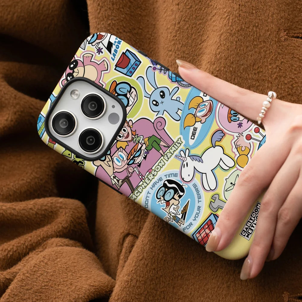 Cartoon D-Dexter s L-Lab Sticker Phone Case Phone Case Film shell For iPhone 16 15 14 13 12 11 Pro Max Plus