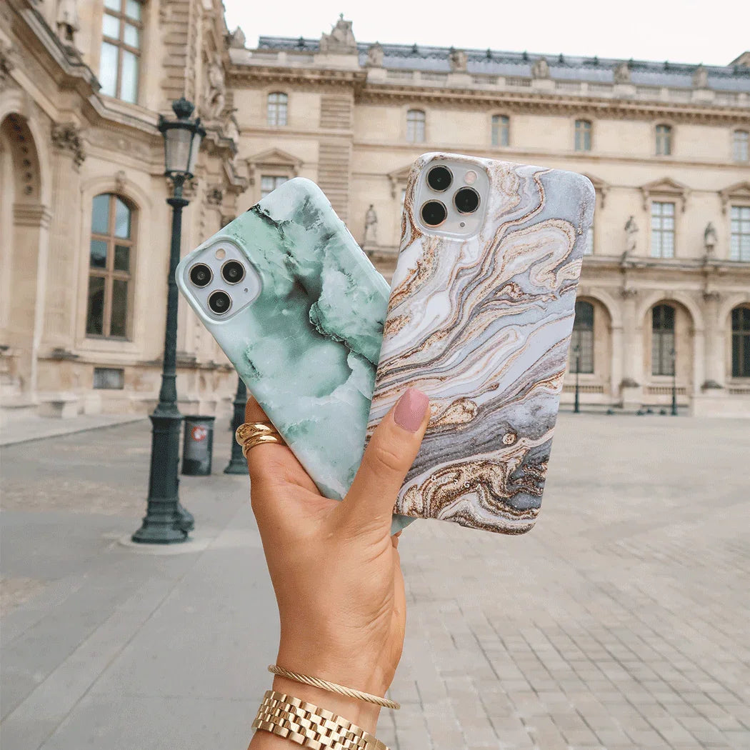 Green Jade Pattern BURGA Phone Case for iPhone 16 15 14 13 12 11 X XS XR XSMAX 7 8 Pro Max Plus Luxury Double-layer Back Cover