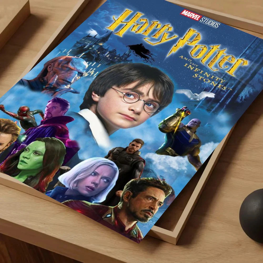 1pc Harry P-Potter Poster Self-adhesive Art Waterproof Paper Sticker Coffee House Bar Room Wall Decor