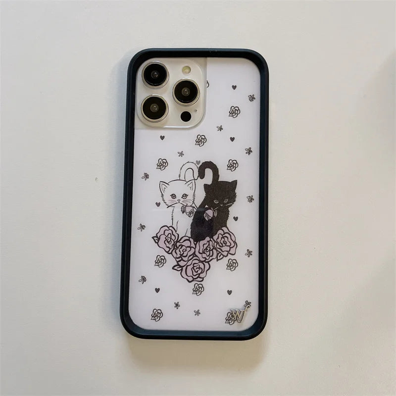 Wildflower 3D Kittens Camo Fox Phone Case for iPhone 16 15 14 13 12 Pro Max Plus 16pro Little Stinker WF Meow Cute Cover Funda