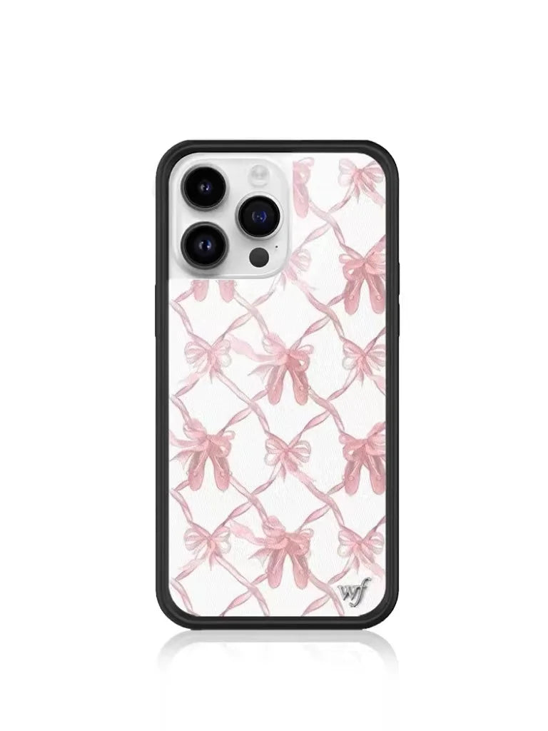 Wildflower Ins Cute Cartoon Phone Case for iPhone Leopard Print Cherry Pink Cat Brown 13 Pro 14 Pro 15 Pro WF Strawberries case