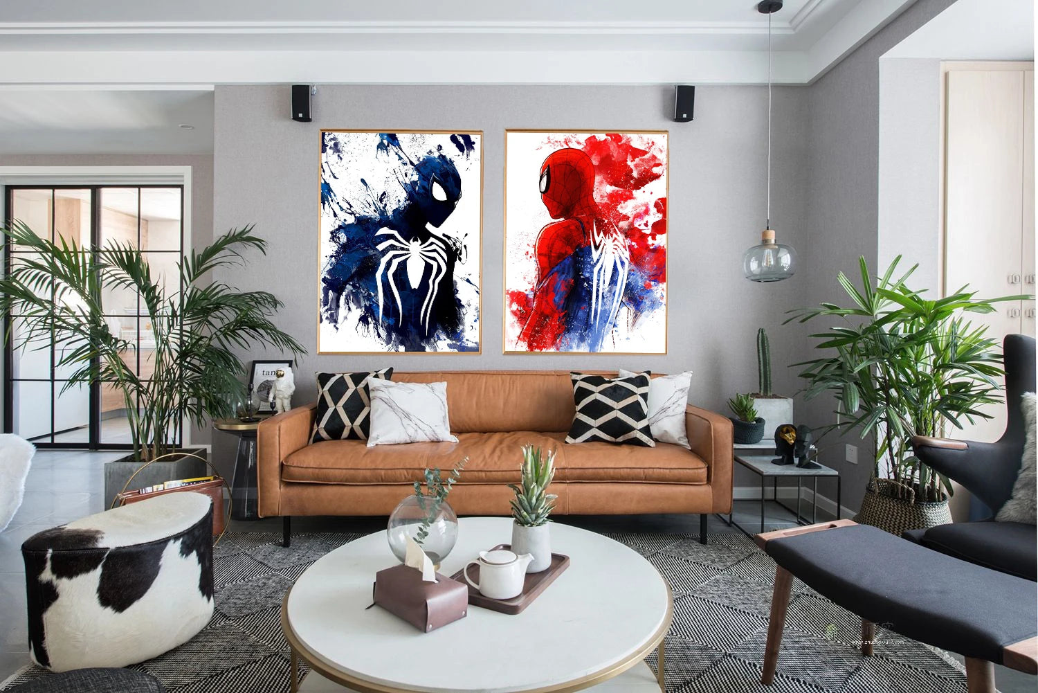 MINISO Marvel Movie Watercolor SpiderMan Superhero Canvas Posters Modern Home Wall Art Painting Print Picture Room Decor Murals