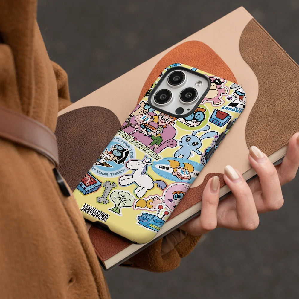 Cartoon D-Dexter s L-Lab Sticker Phone Case Phone Case Film shell For iPhone 16 15 14 13 12 11 Pro Max Plus