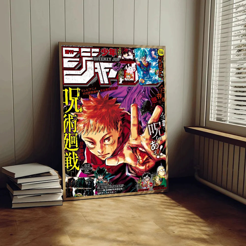 Jujutsu Kaisen Anime Anime Posters Sticky HD Quality Wall Art Retro Posters for Home Kawaii Room Decor