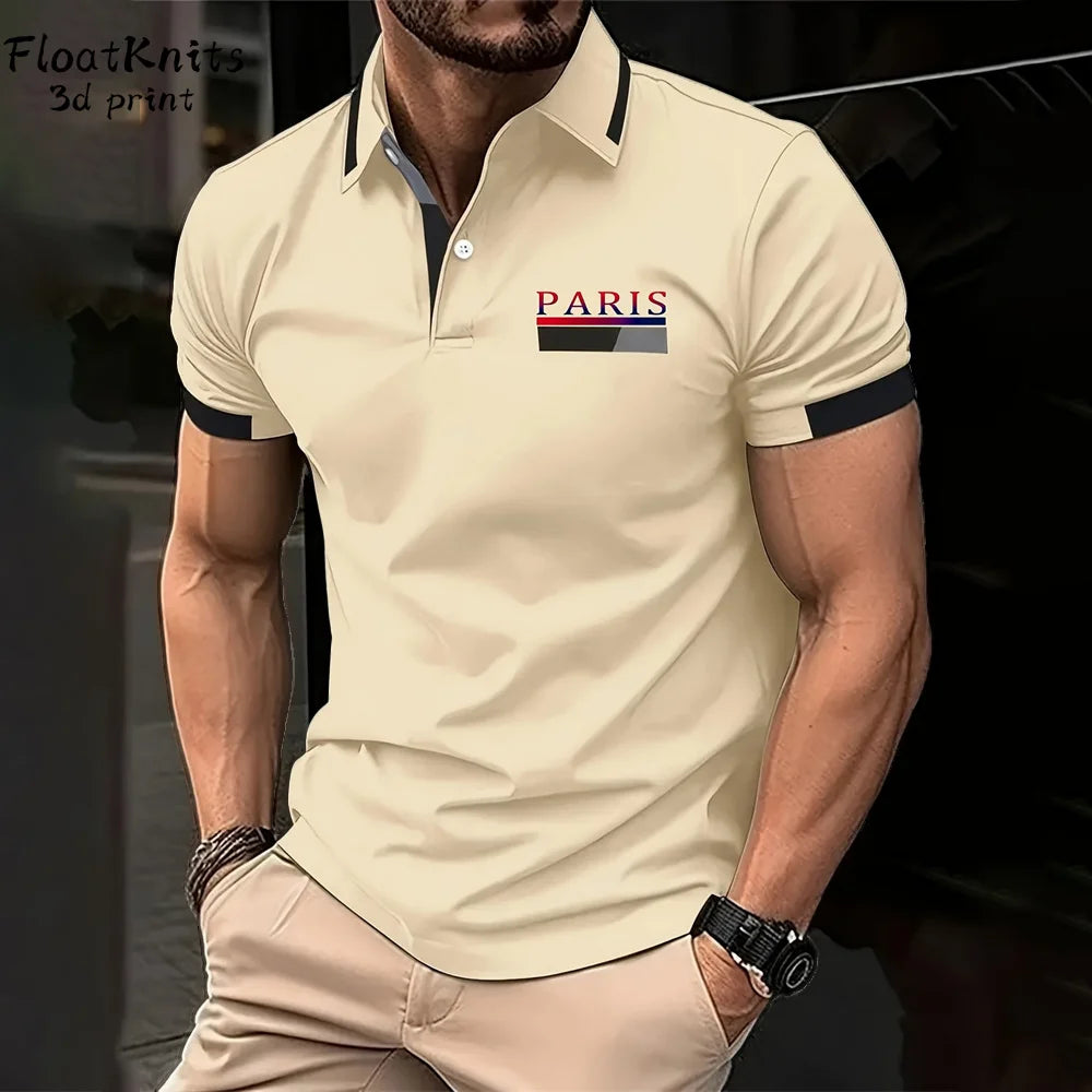 Summer Simple Men's Clothing Business Short Sleeved T-Shirt for Men Fashion Lapel Polo Shirt New in Tops & Tees Street Polos Man
