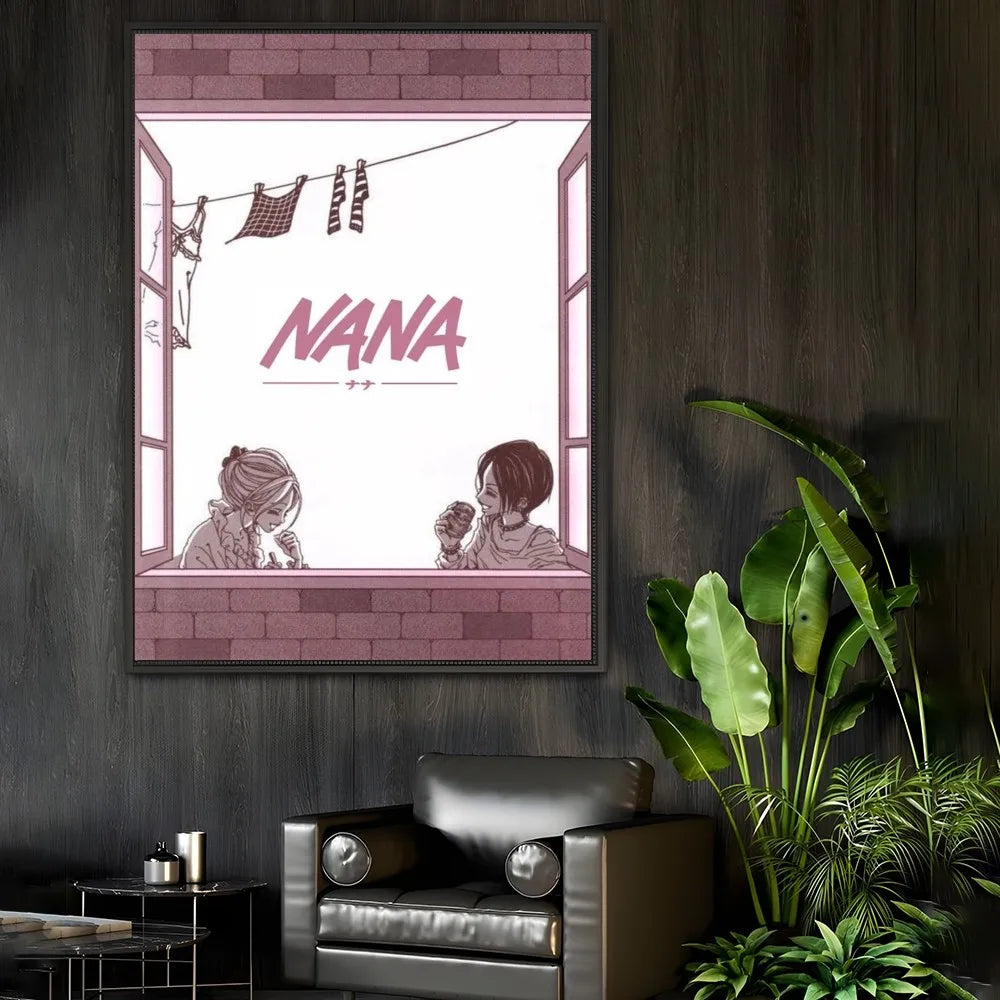 Anime Nana Osaki Line Poster Sticky Wall Art Printing Waterproof Home Living Bed Room Bar Aesthetic Decor
