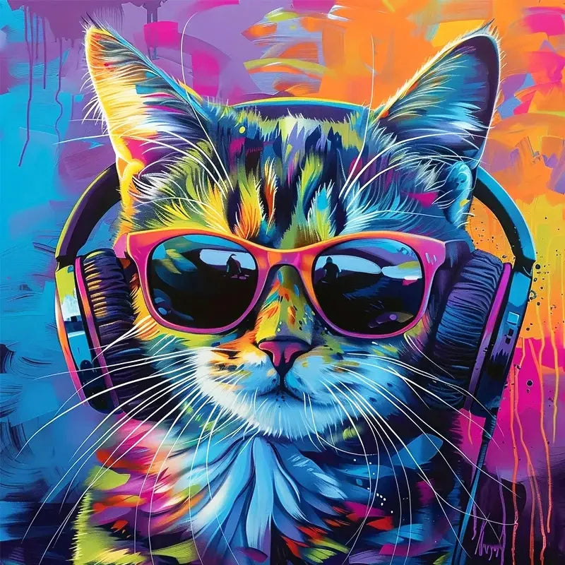 Momoart Diamond Mosaic Cat Animal Picture Rhinestones 5D DIY Embroidery Full Square Round Painting Handmade Hobby