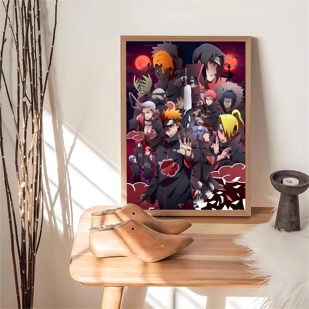 Anime Naruto Self-adhesive Art Poster Whitepaper Sticker DIY Room Bar Cafe Wall Decor