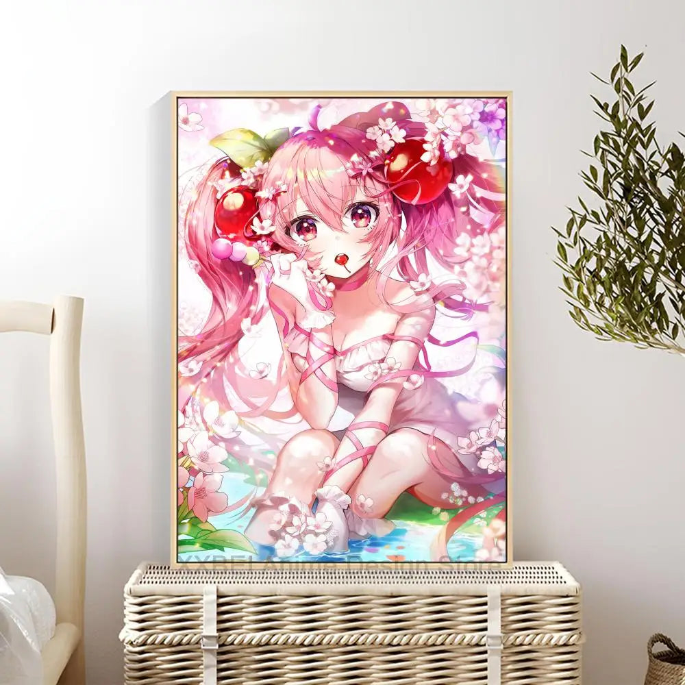 Virtual Idol H-Hatsunes M-MikU Poster Modern Art Mural Indoor Wall Sticker Bedroom Bedside Display Decorative Painting