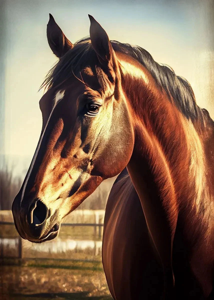 Classic Animal Running Horse Sunset Landscape Art Poster Canvas Painting Wall Prints Picture for Living Room Home Decor